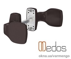 Ручка дверная ухват-ухват, коричневая (Ral 8019).